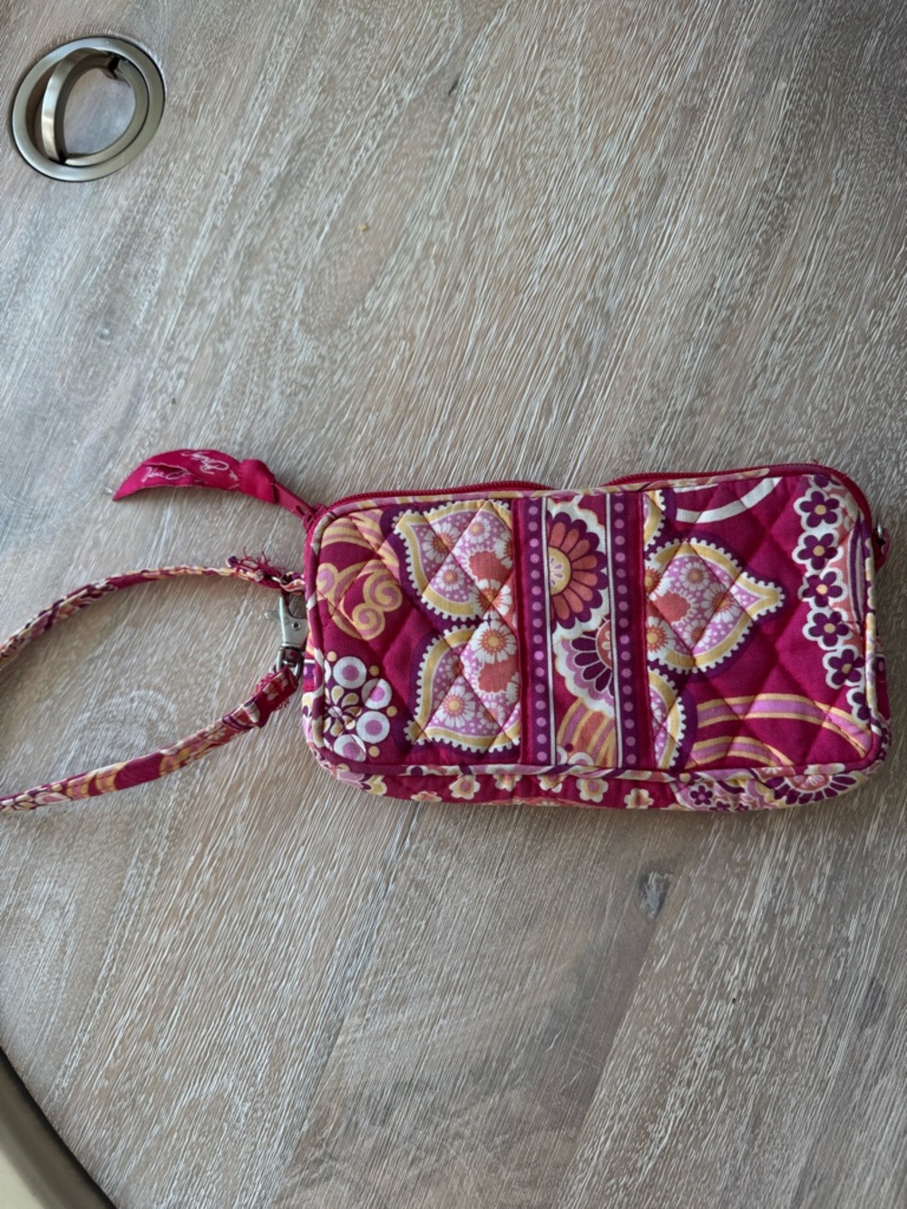 Vera Bradley Quilted Wristlet in Raspberry Floral - Picture 5 of 7